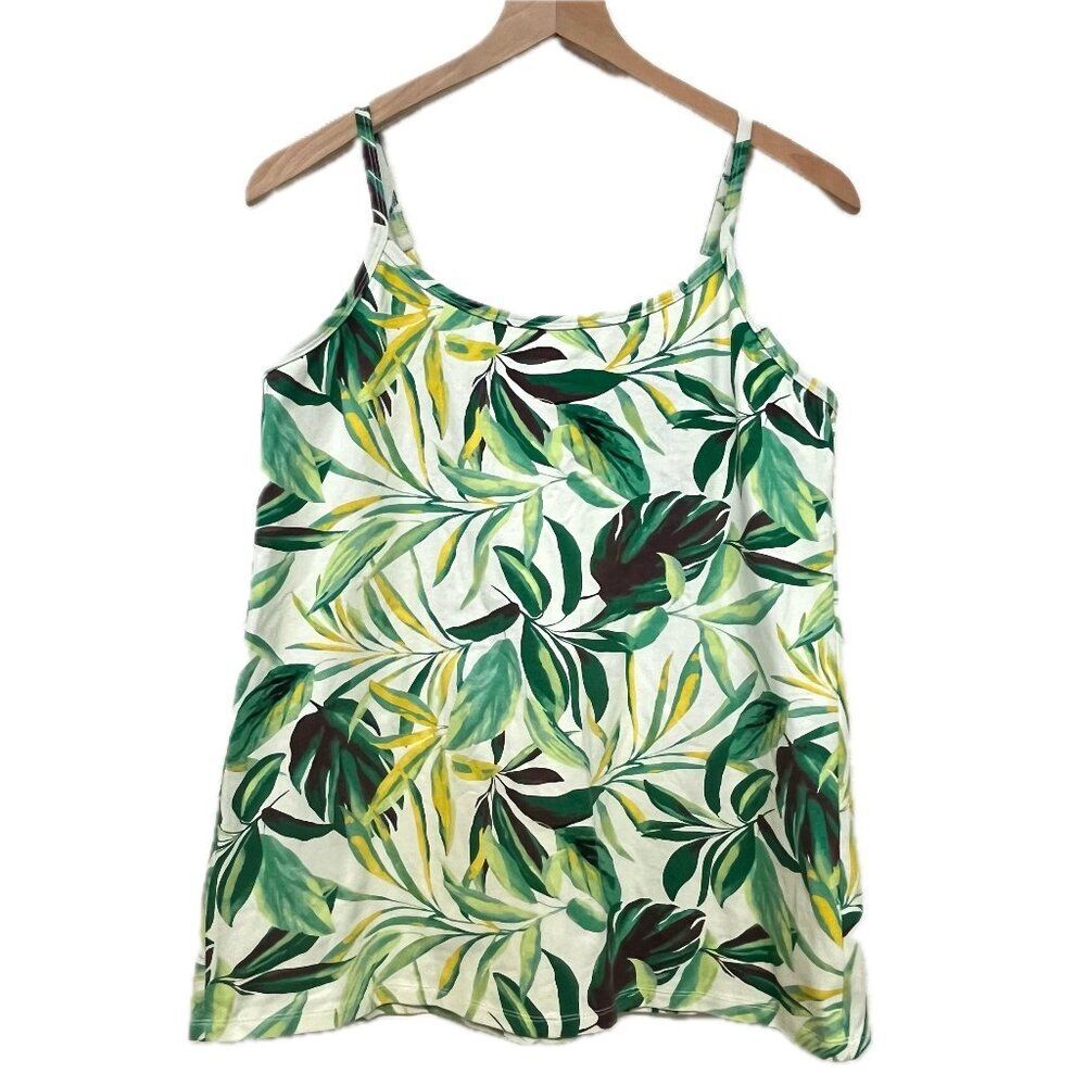 New Torrid Green Leaf Print Tank Top - Size 1X